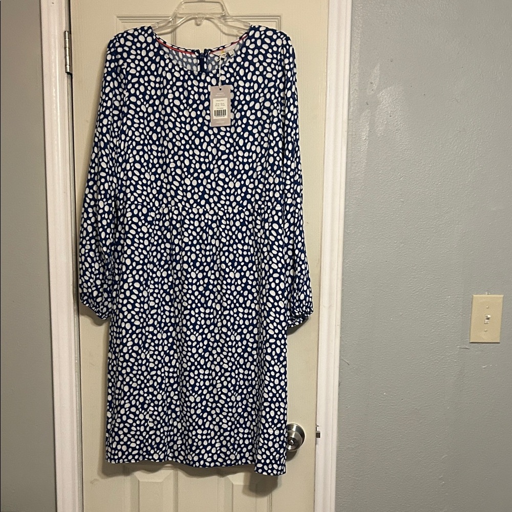 Free Shipping🌟 Boden blue white dress Glorious British Style NWT